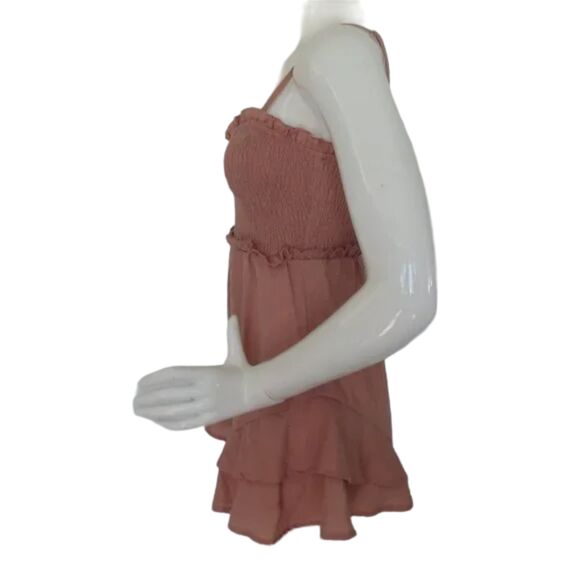 RUMOR Romper, 8, Desert Rose, Ruffle hem/waist Bust, Smocked, Spaghetti Straps, - Picture 10 of 12